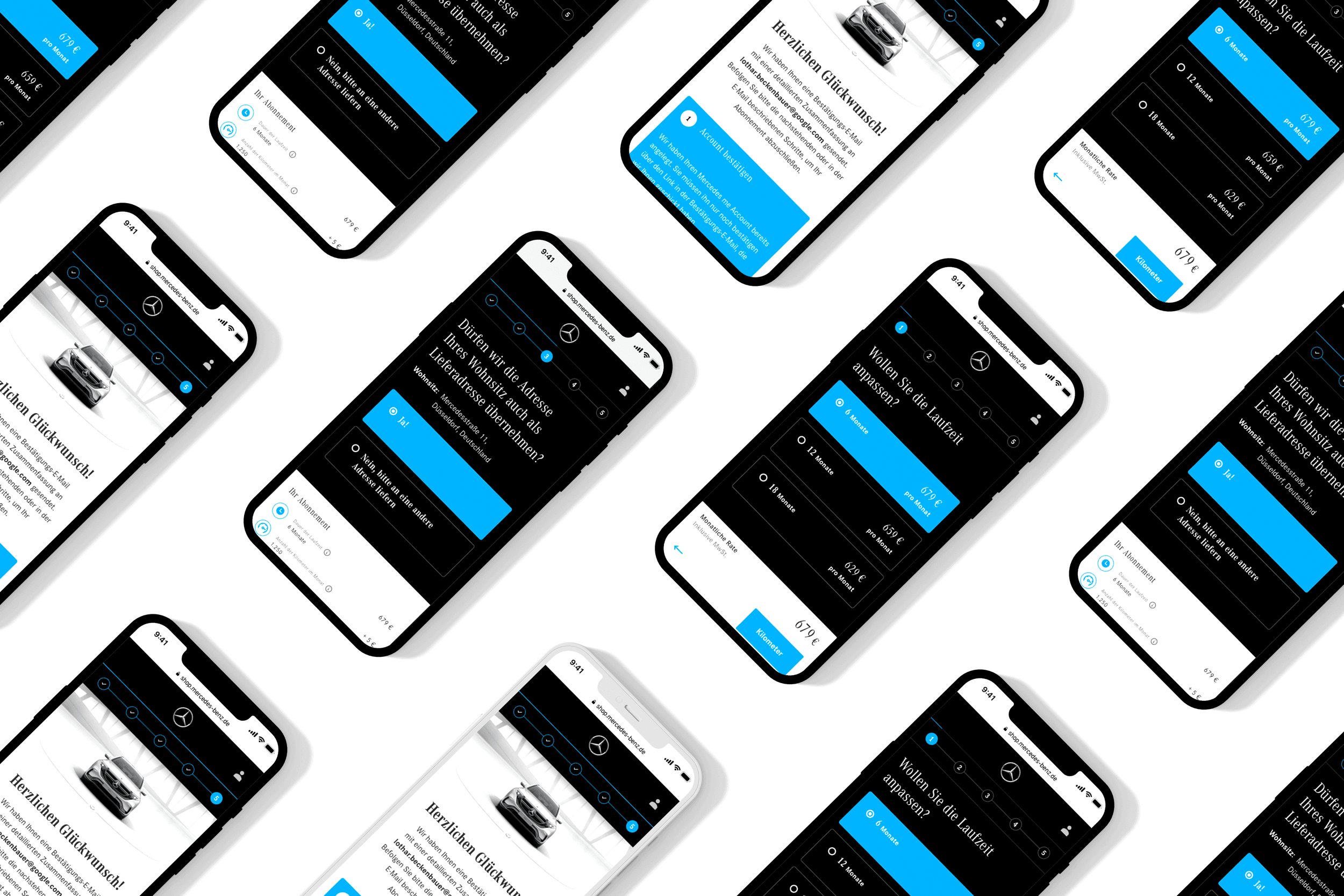 Daimler vehicle subscription concept mockup previewing the homepage case study.